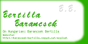 bertilla barancsek business card